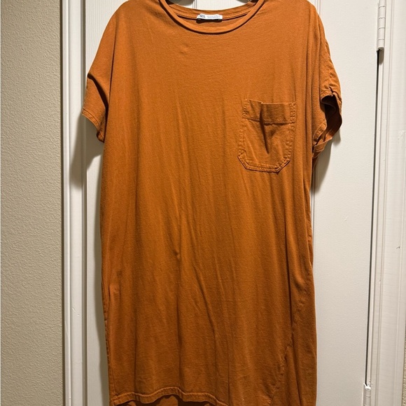 Zara Burnt Orange Casual Tee Dress - Picture 2 of 4